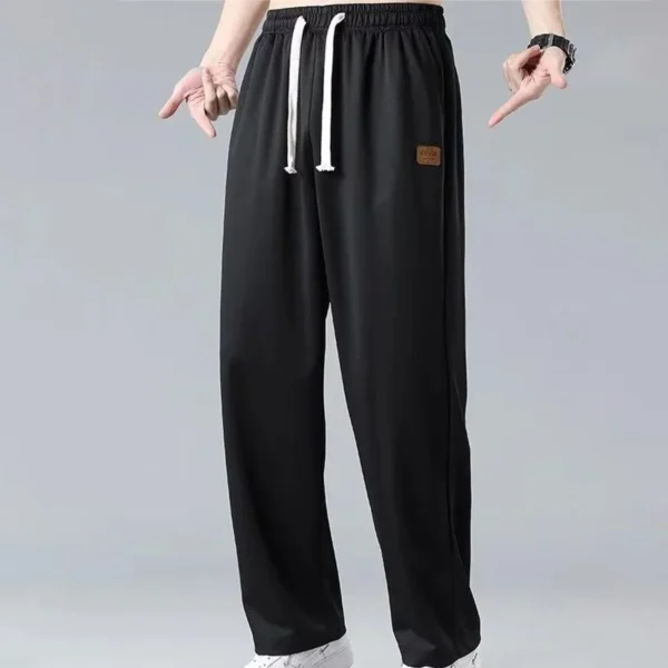 Men's Casual Drawstring Elastic Waist Denim Pants Regular Fit