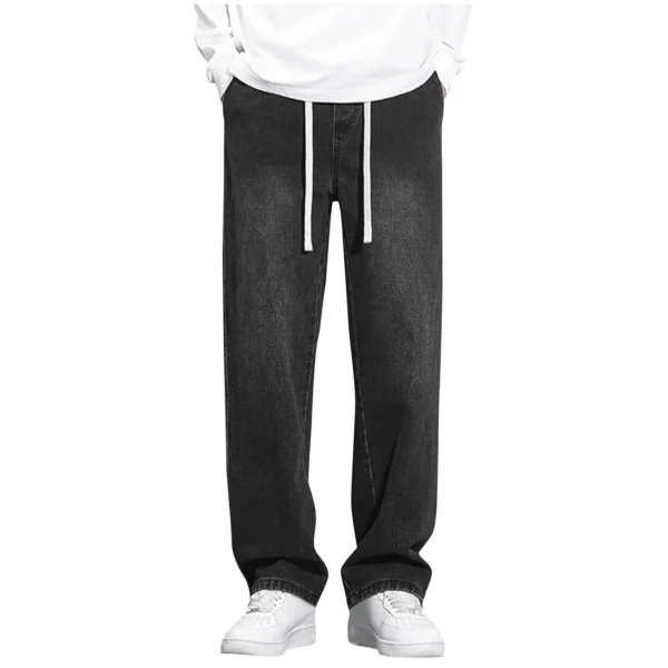 Loose Fit Jeans Elastic Waist Wide Leg Baggy Jean Cargo Pants Trousers