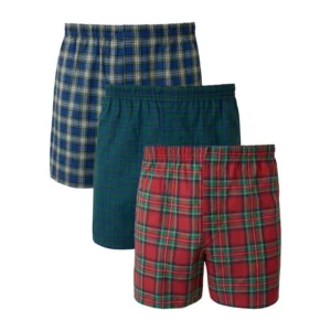 Men's Woven Boxers, 3 Pack